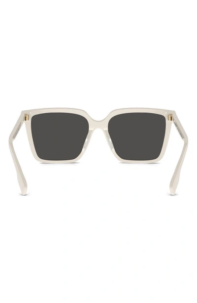 Shop Burberry 57mm Square Sunglasses In Milky Ivory