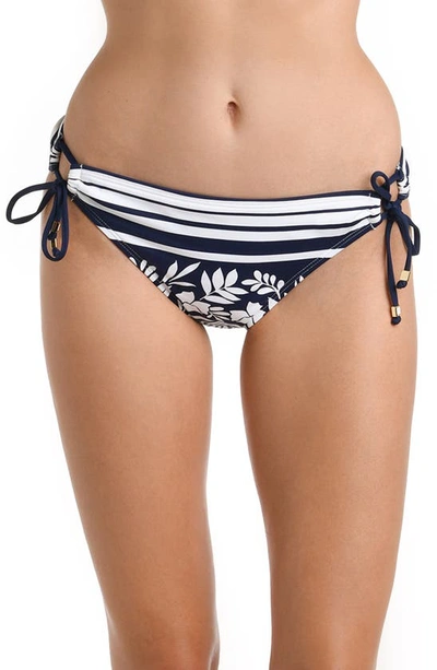 Shop La Blanca Adjustable Loop Hipster Bikini Bottoms In Indigo