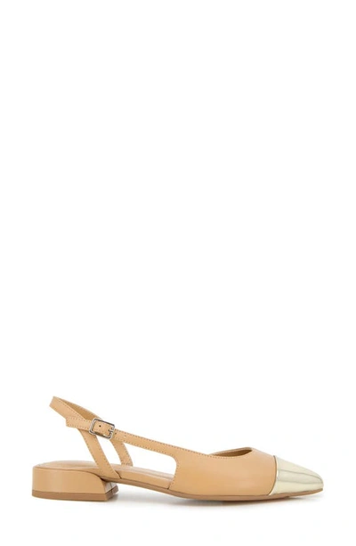 Shop Kenneth Cole New York Cayla Slingback Half D'orsay Pointed Cap Toe Pump In Doe Leather