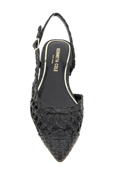 Shop Kenneth Cole New York Cayla Slingback Half D'orsay Pointed Cap Toe Pump In Black Woven