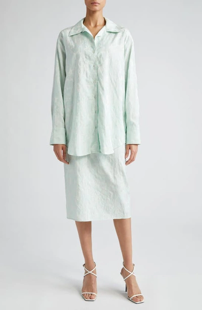 Shop Bite Studios Floral Jacquard Organic Cotton Blend Skirt In Pale Opal