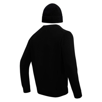 Shop Pro Standard Black Philadelphia Eagles Crewneck Pullover Sweater & Cuffed Knit Hat Box Gift Set