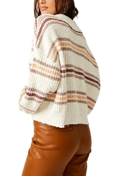 Shop Free People Kennedy Stripe Sweater In Ivory Oak Combo