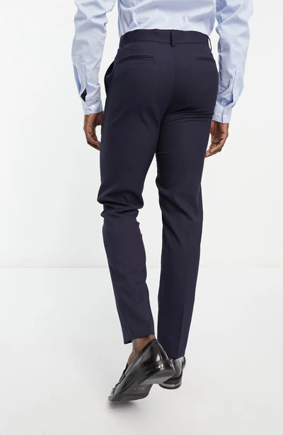 Shop Asos Design Slim Fit Suit Trousers In Navy