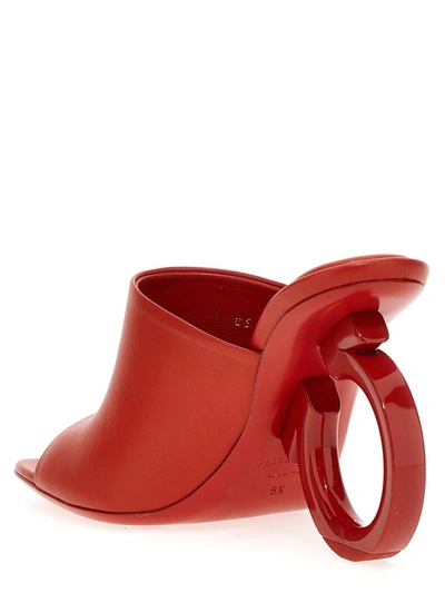 Shop Ferragamo 'astro' Sandals In Red