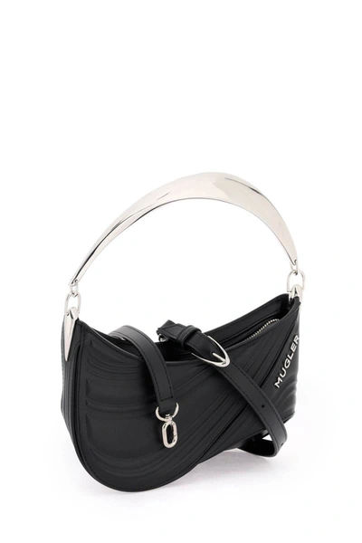 Shop Mugler Spiral Curve 01 Handbag In Black