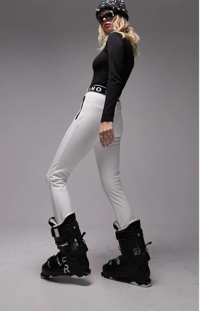 Shop Topshop Belted Slim Fit Ski Pants In White