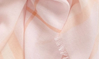 Shop Burberry Check Wool Scarf In Cameo