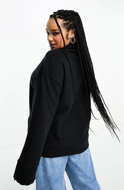 Shop Asos Design Curve Roll Neck Sweater In Black