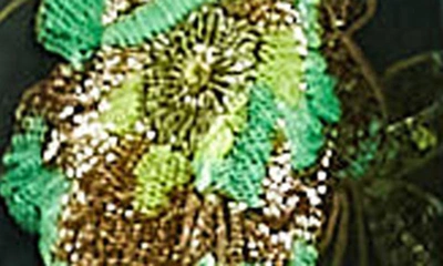 Shop Asos Design Sequin Embroidered Semisheer Long Sleeve Minidress In Green