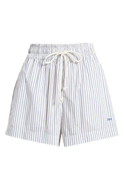 Shop Frame Stripe Drawstring Lounge Shorts In Cobalt Multi