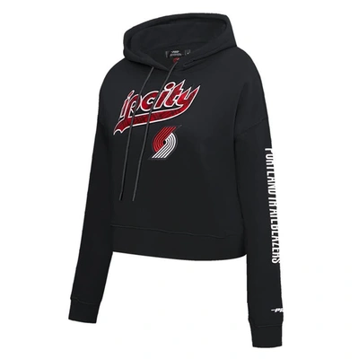 Shop Pro Standard Black Portland Trail Blazers 2023/24 City Edition Cropped Pullover Hoodie
