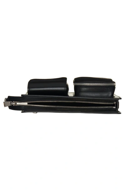 Shop Versace Cargo Calfskin Crossbody Bag In Black Palladium