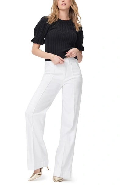 Shop Paige Sasha High Waist Wide Leg Trouser Jeans In Crisp White