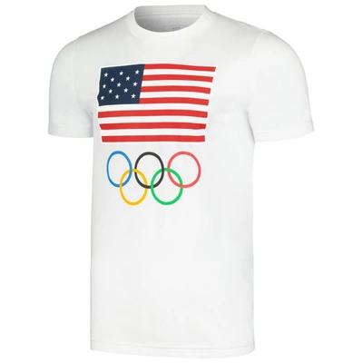Shop Outerstuff White Team Usa Flag Five Rings T-shirt