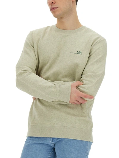 Shop Apc A.p.c. Sweatshirt With Logo In Green