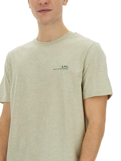 Shop Apc A.p.c. T-shirt With Logo In Green