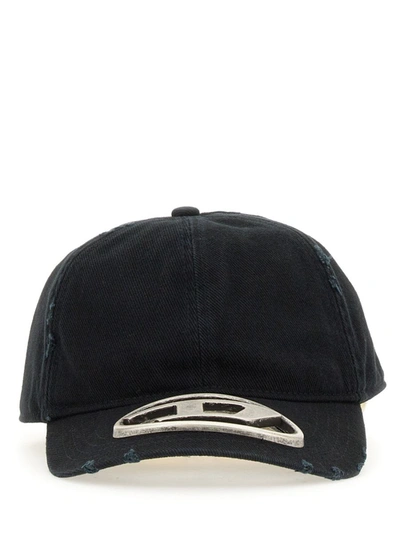 Shop Diesel Hat With Logo In Black