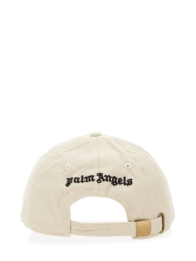 Shop Palm Angels Baseball Hat With Logo In Beige