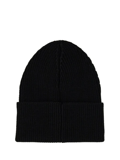 Shop Palm Angels Beanie Hat With Logo In Black
