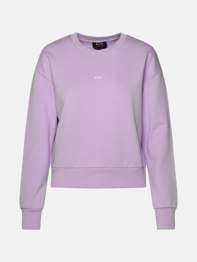 Shop Apc Lilac Cotton Sweatshirt In Liliac