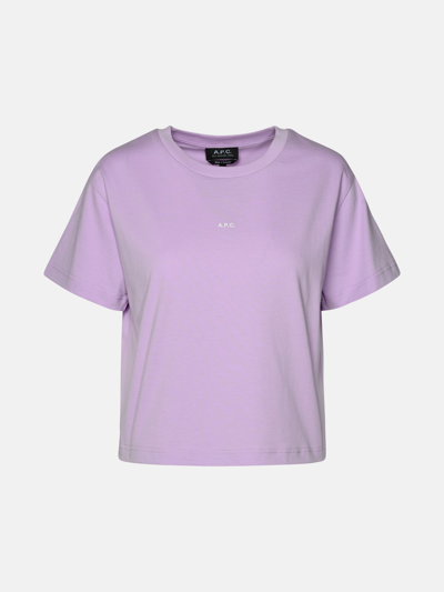 Shop Apc Lilac Cotton T-shirt In Liliac