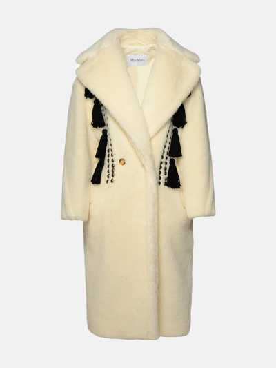 Shop Max Mara White Virgin Wool Blend Coat