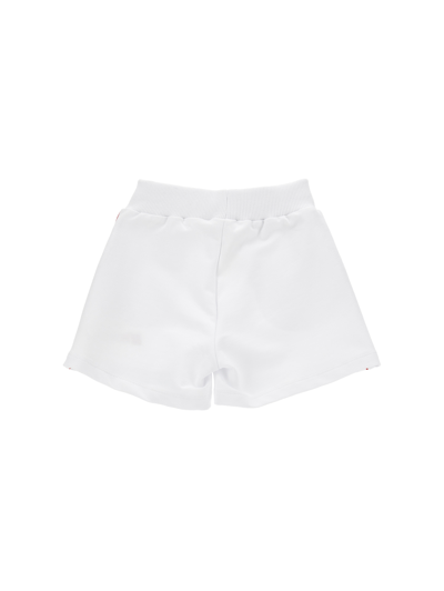 Monnalisa Two-tone Fleece Shorts In White