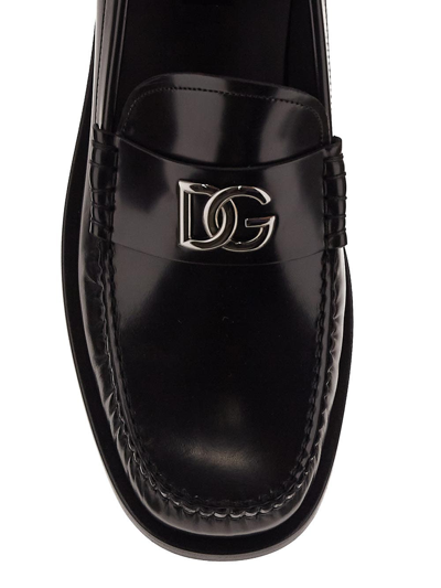 Shop Dolce & Gabbana Smooth Mocassins In Black