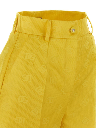 Shop Dolce & Gabbana Cotton Shorts In Yellow