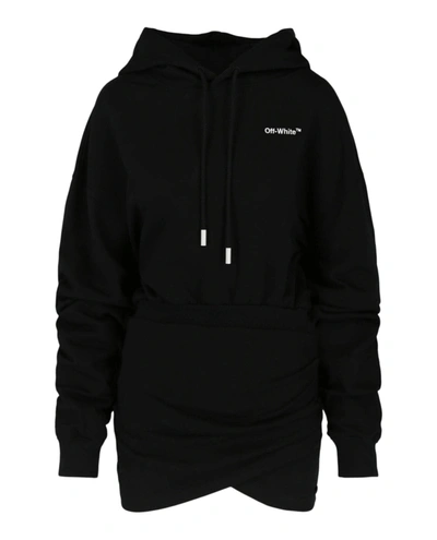 Shop Off-white For All Helvetica Hoodie Sweatdress In Black