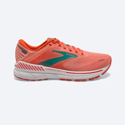 Shop Brooks Women's Adrenaline Gts 22 Running Shoes In Coral/latigo Bay/white In Orange