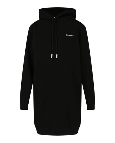 Shop Off-white Diag Hoodie Sweatshirt Dress In Black