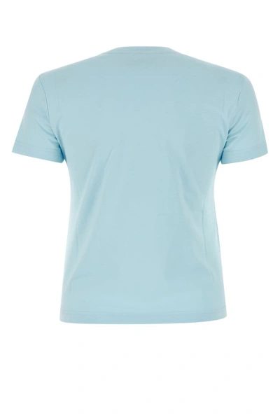 Shop Casablanca Woman Pastel Light Blue Cotton T-shirt