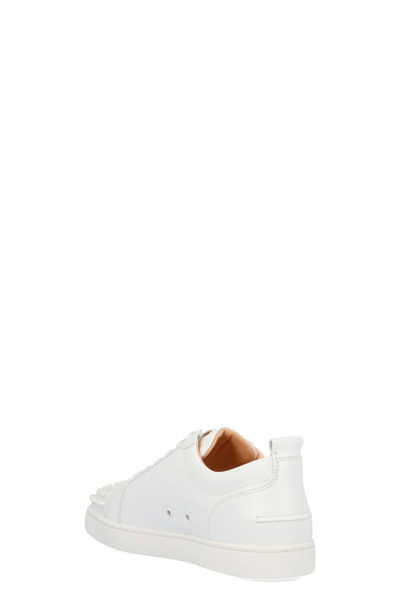 Shop Christian Louboutin Men 'louis Jr. Spikes' Sneakers In White