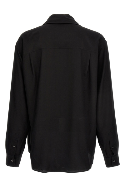 Shop Dolce & Gabbana Men Wide Neckline Silk Shirt In Black