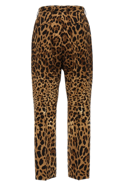 Shop Dolce & Gabbana Women Animalier Pants In Multicolor