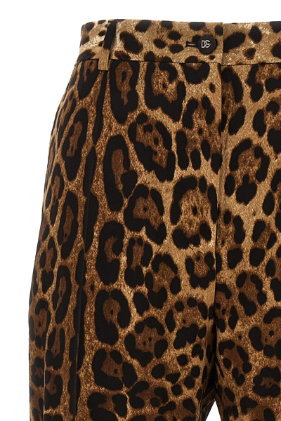 Shop Dolce & Gabbana Women Animalier Pants In Multicolor