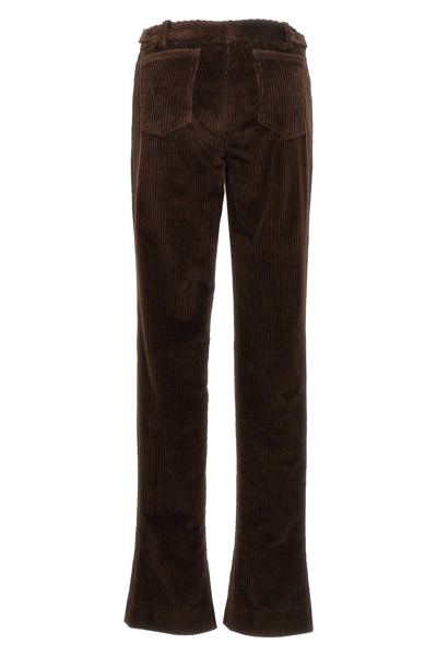 Shop Dolce & Gabbana Women Corduroy Pants In Brown