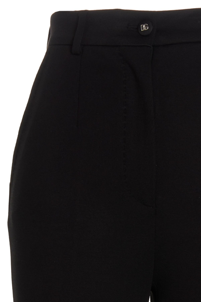 Shop Dolce & Gabbana Women Milano Stitch Pants In Black