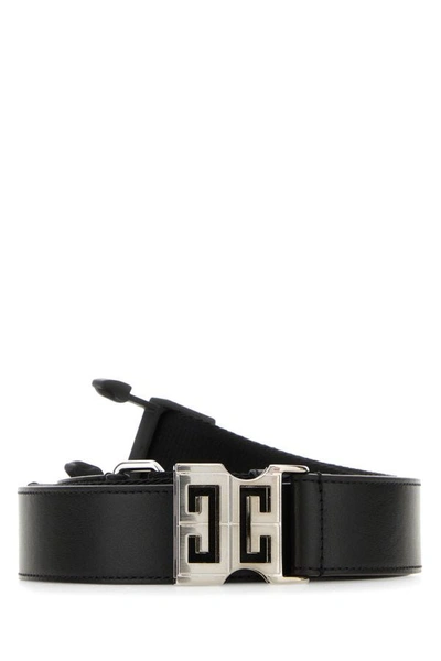 Shop Givenchy Man Black Leather And Fabric Belt