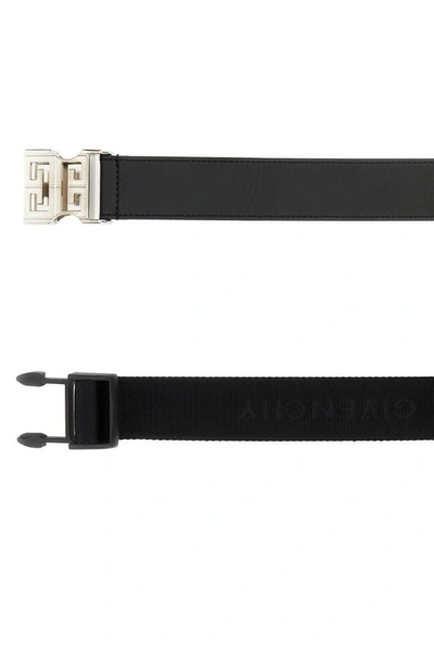 Shop Givenchy Man Black Leather And Fabric Belt