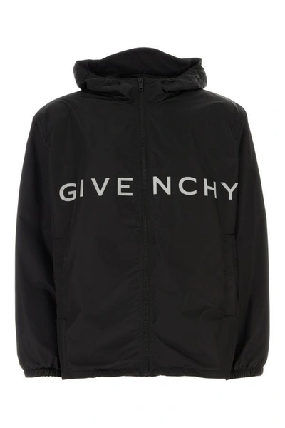 Shop Givenchy Man Black Tech Fabric Windbreaker