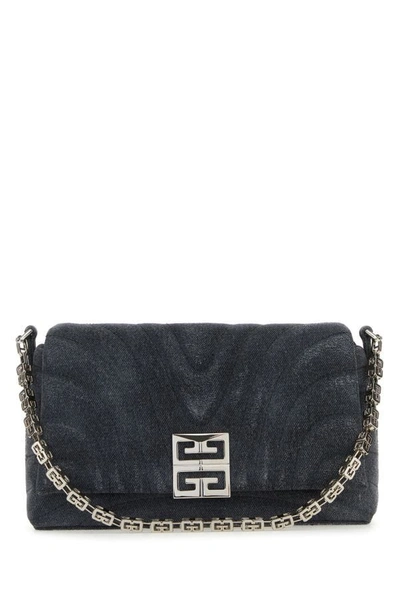 Givenchy Black Denim Medium 4g Soft Handbag In Black