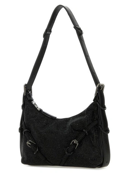 Shop Givenchy Woman Black Fabric Mini Voyou Shoulder Bag
