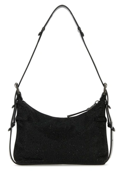Shop Givenchy Woman Black Fabric Mini Voyou Shoulder Bag
