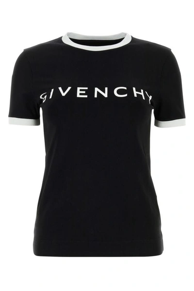 Shop Givenchy Woman Black Stretch Cotton T-shirt