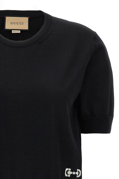 Shop Gucci Women 'morsetto' Sweater In Black