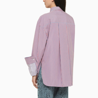 Shop Loewe Blue/red/white Striped Shirt Women