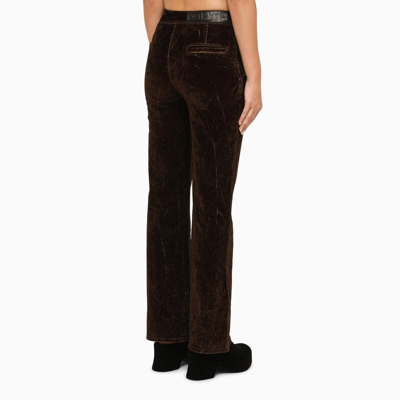 Shop Loewe Cotton Coffee Trousers Women In Brown